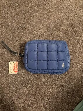 Frame Denim Wristlet with Coral Floral Tag